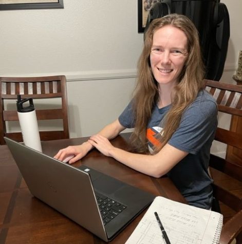 Mechanical engineer Cassie Mathison creates much of her work on her laptop.