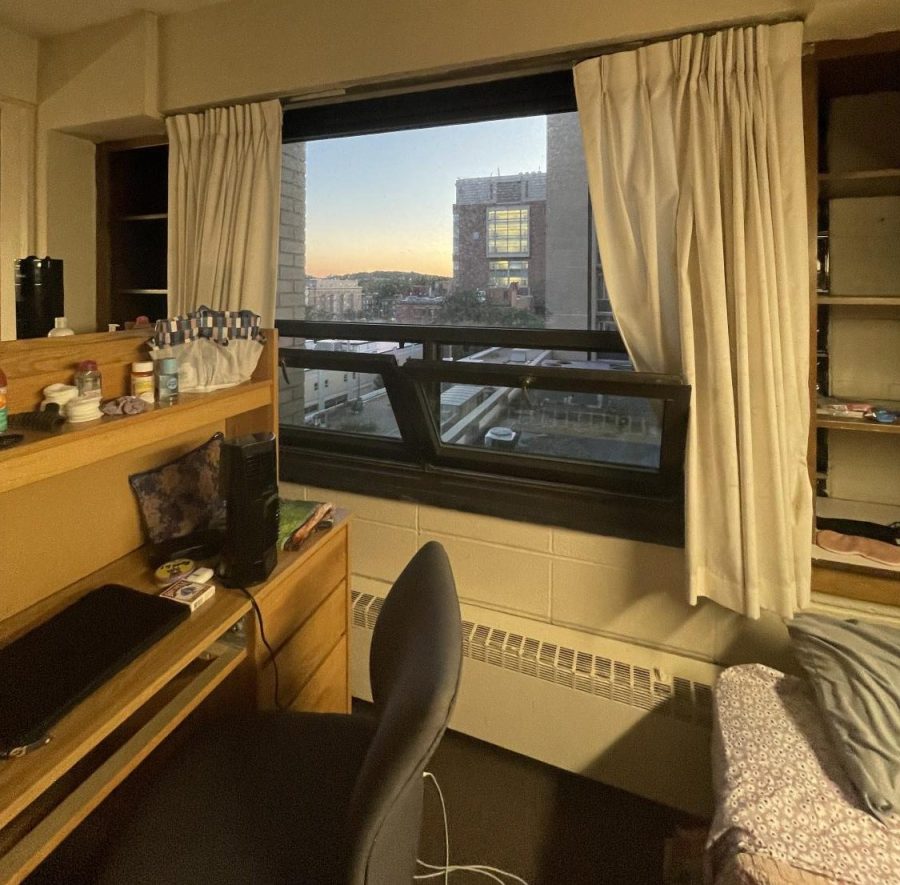 My first night in my dorm at Boston University for a summer program on July 3, 2022. 