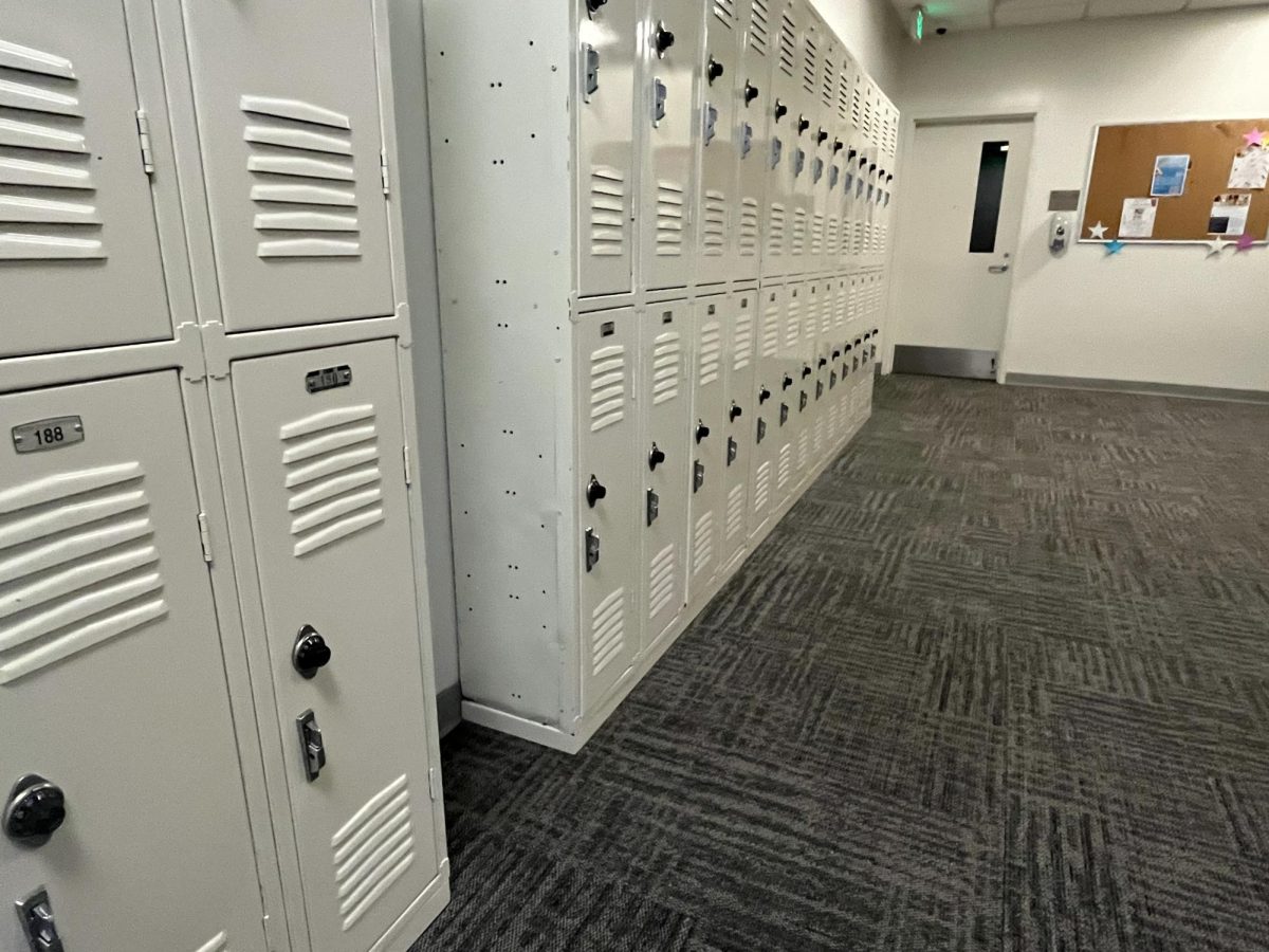 Editors Picks: Best place to chill with friends. When feeling overwhelmed and all other places at school may be crowded, Leah B. (24) enjoys chilling out with her friends by the 12th grade lockers located upstairs. Sept. 21, 2023.