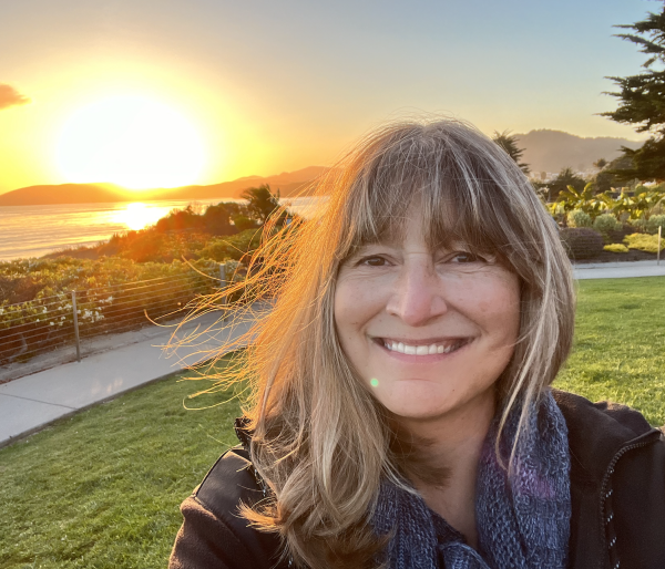 A lovely picture of science teacher Ms. Vane in nature (Pismo Beach, CA).