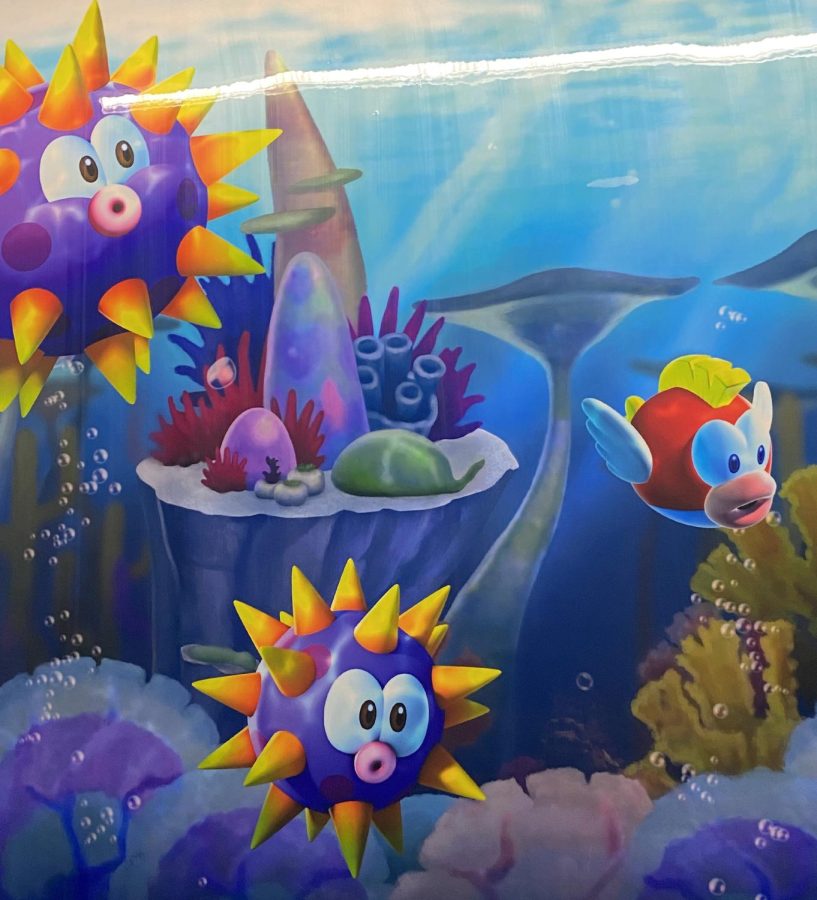 Underwater Mario: even the bathrooms at Universal Studios fit the Mario theme.