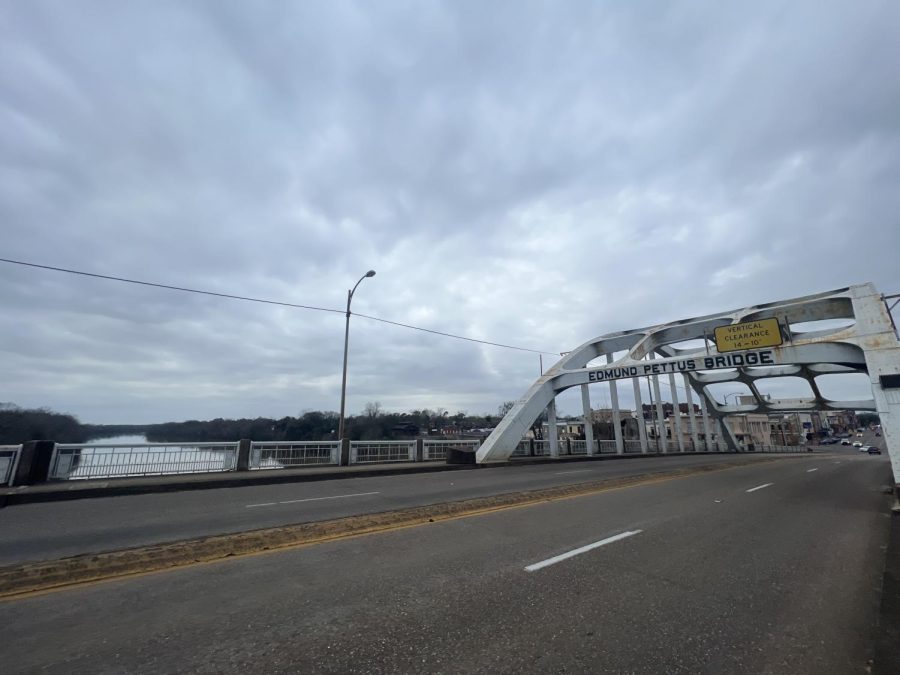 The Edmund Pettus Bridge in Selma, Ala., is the site of the 1965 Bloody Sunday protest, when 600 civil rights demonstrators were met with violence (Feb. 15, 2023).