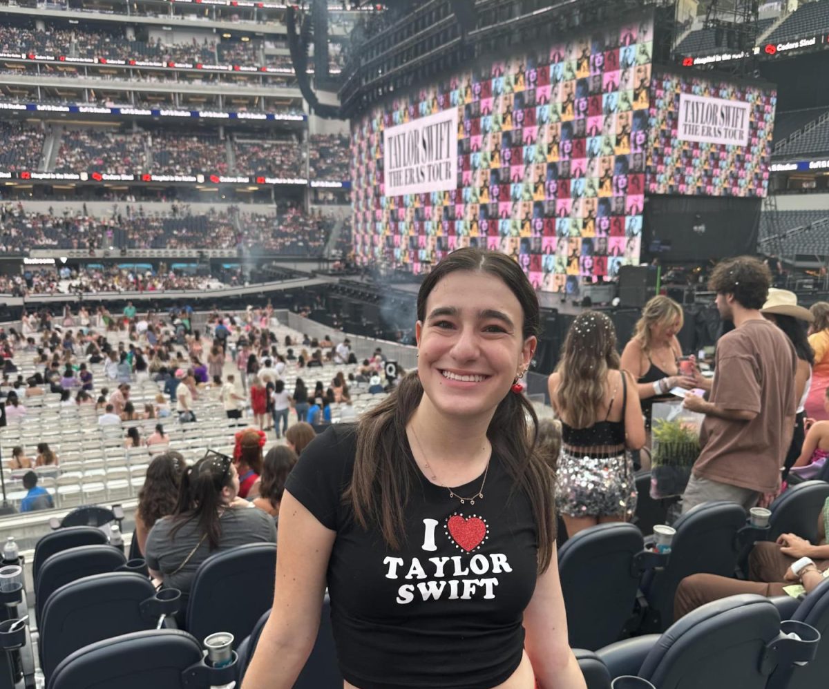 Lindsey S. (25) smiles in anticipation of seeing Taylor Swift perform at Sofi Stadium Aug. 3, 2023. 