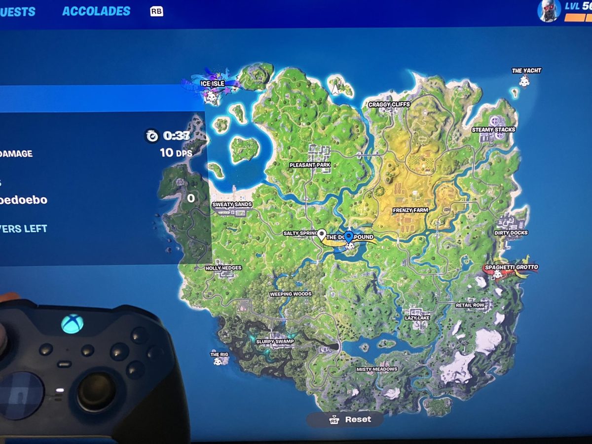 Justin G (‘28) plays Fortnite Chapter 2 Remix and decides to land at The Doggpound on the new map. 