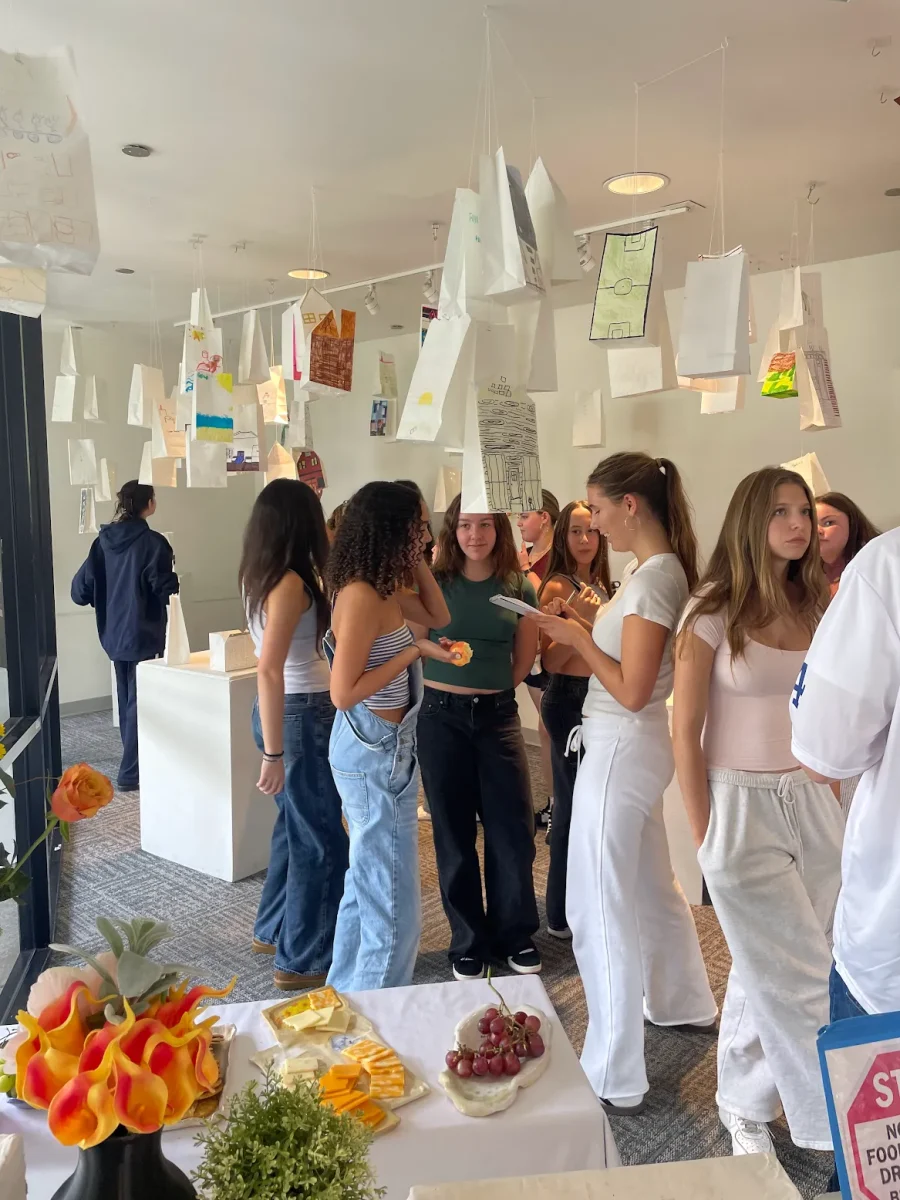 Students visiting the gallery opening on September 10, 2025