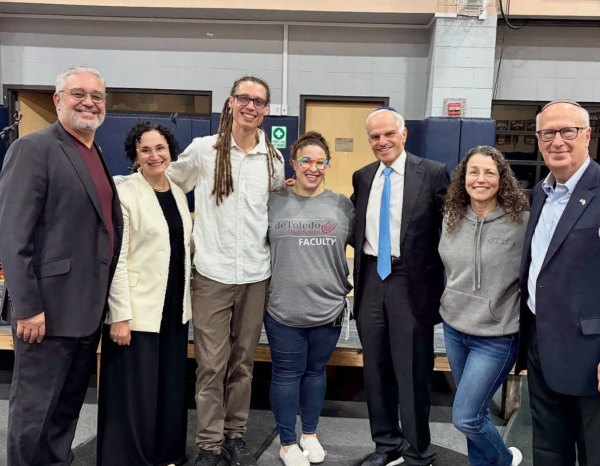 Left to right: Mr. Shpall, Dr. Miriam Heller Stern, Mr. Stein, Mrs. Stein, Richard Sandler, Mrs. Shpall, Dr. Powell