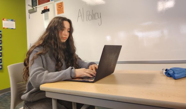 Lielle A. ('28) using AI to help her study for finals on December 12, 2025.