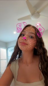 A filtered picture of our favorite Ted Lasso enthusiast Rebecca Z. '30