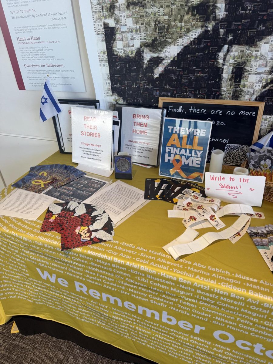 The table dedicated to the massacre of October 7th