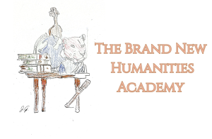 Drawing of humanities related Items and a jaguar's head.