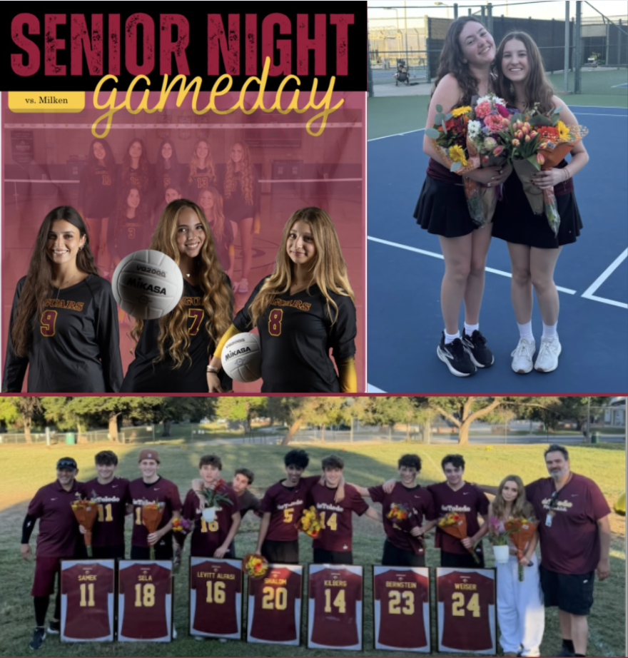 Photos of the seniors at their senior night games.